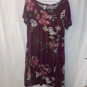 Korsus Floral Burgundy Dress